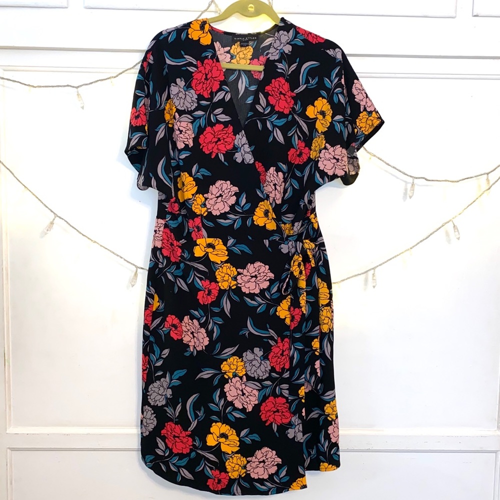 Classy Floral Wrap Dress NEW